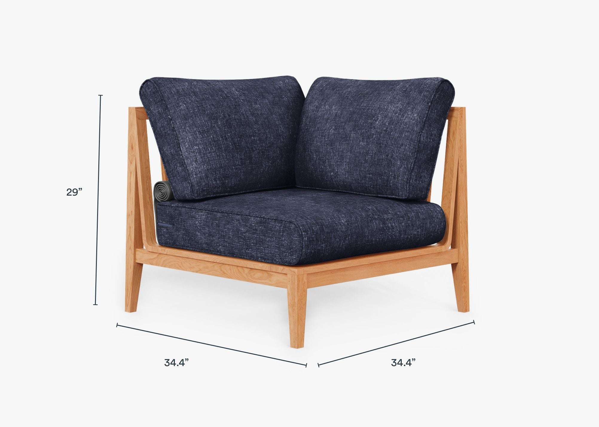 Chaise d'angle d'extérieur en teck - Gauche