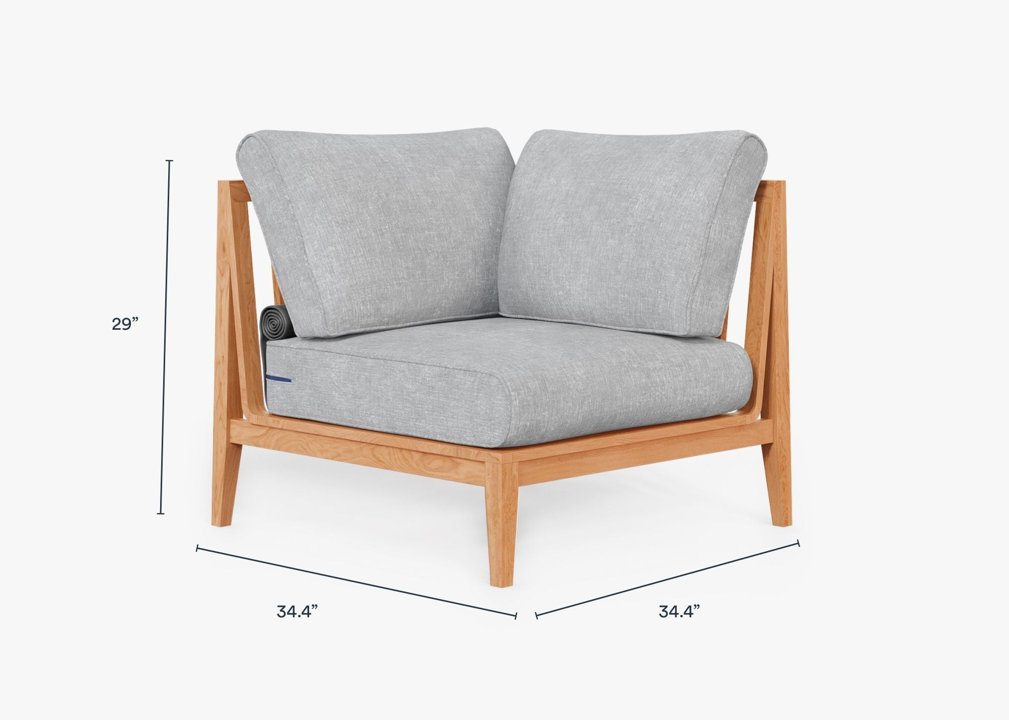 Chaise d'angle d'extérieur en teck - Gauche