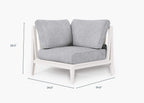 Chaise d'angle d'extérieur en aluminium blanc - Droite