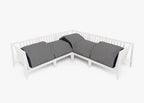 Canapé d'angle d'extérieur en aluminium blanc - 5 places