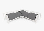 Canapé d'angle d'extérieur en aluminium blanc - 5 places