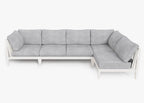 Canapé d'extérieur sectionnel en aluminium blanc - 5 places