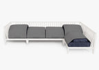 Canapé d'extérieur sectionnel en aluminium blanc - 5 places