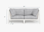 Causeuse d'extérieur en aluminium blanc