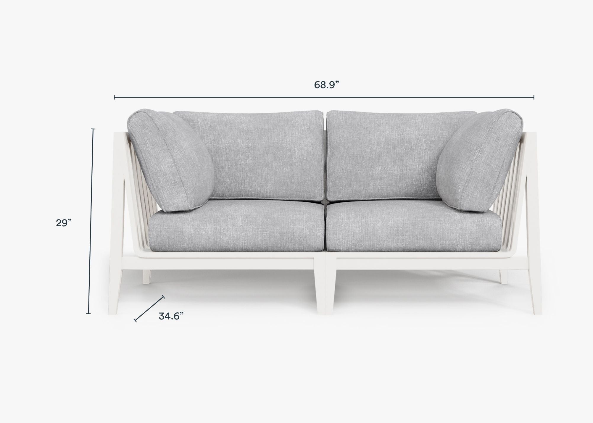 Causeuse d'extérieur en aluminium blanc