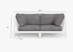 Causeuse d'extérieur en aluminium blanc