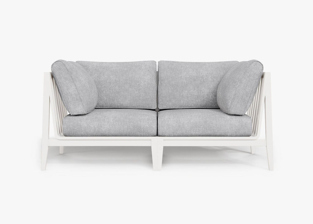Causeuse d'extérieur en aluminium blanc