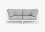 Causeuse d'extérieur en aluminium blanc