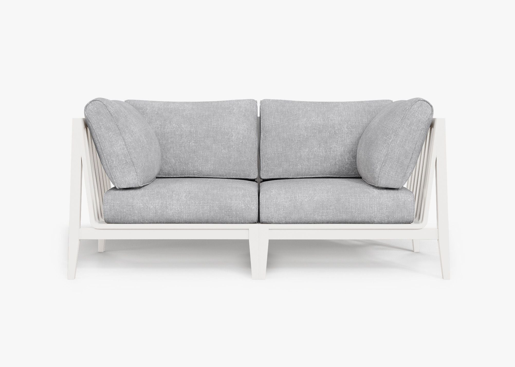 Causeuse d'extérieur en aluminium blanc
