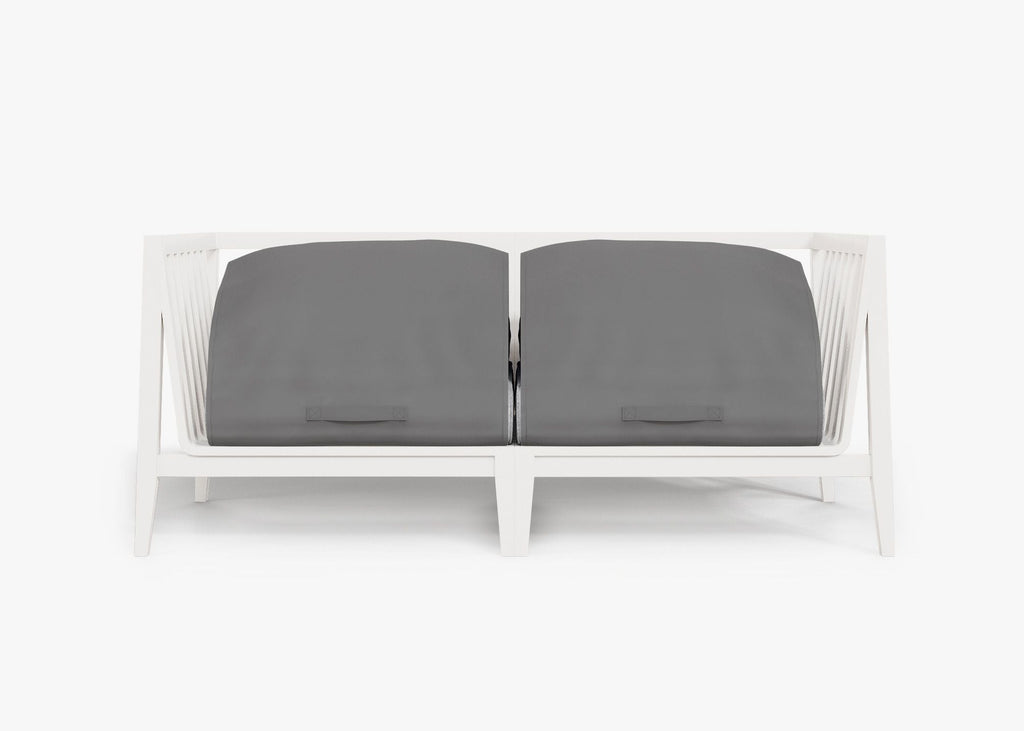 Causeuse d'extérieur en aluminium blanc