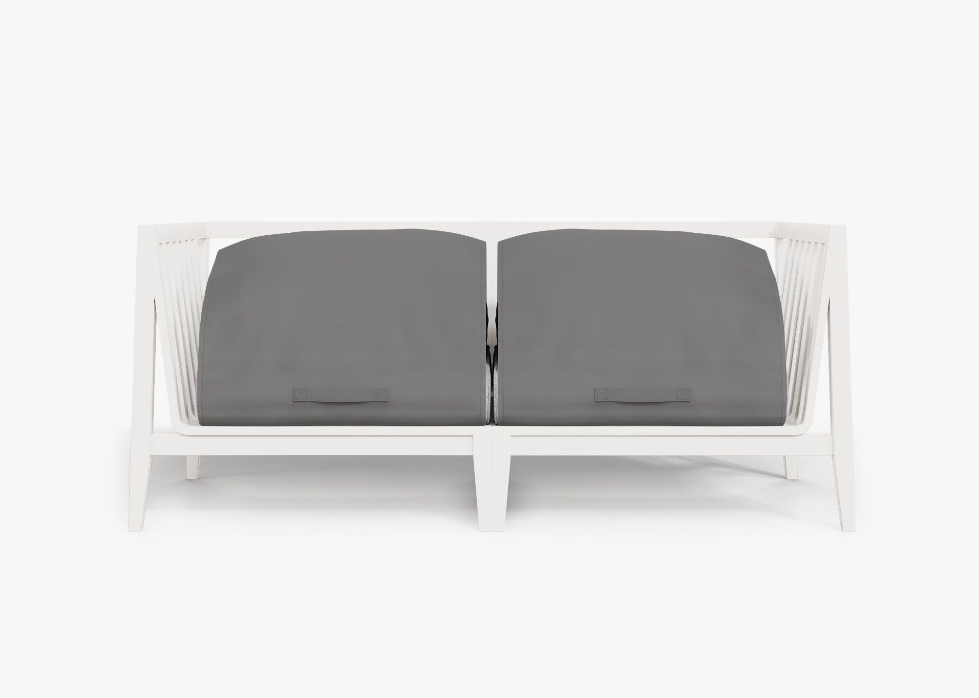 Causeuse d'extérieur en aluminium blanc