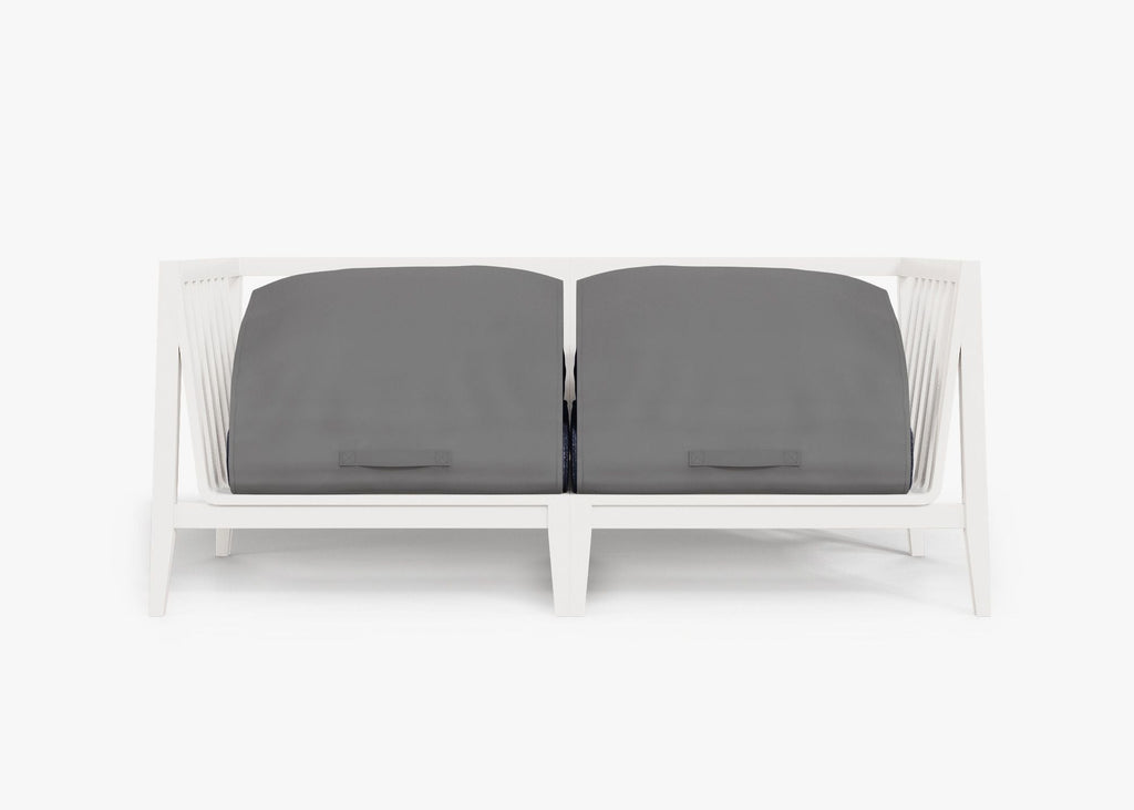Causeuse d'extérieur en aluminium blanc