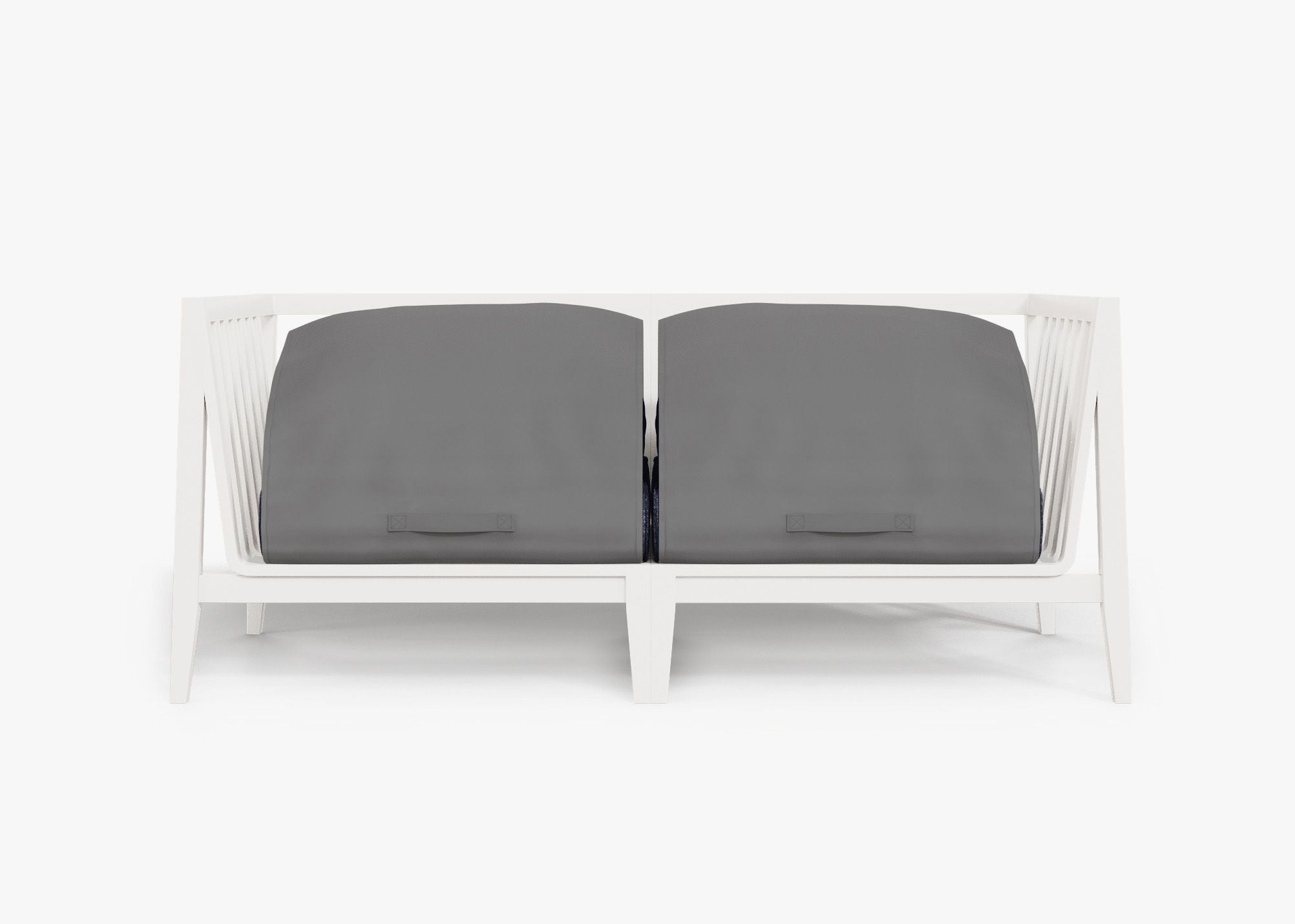 Causeuse d'extérieur en aluminium blanc