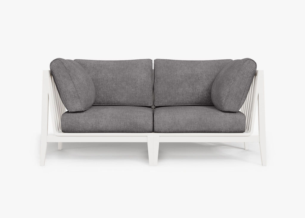 Causeuse d'extérieur en aluminium blanc