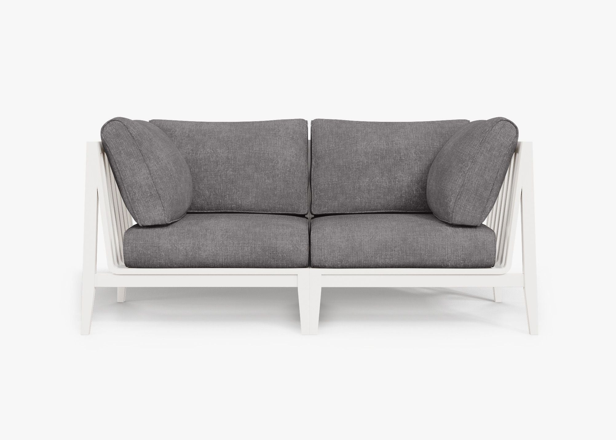 Causeuse d'extérieur en aluminium blanc