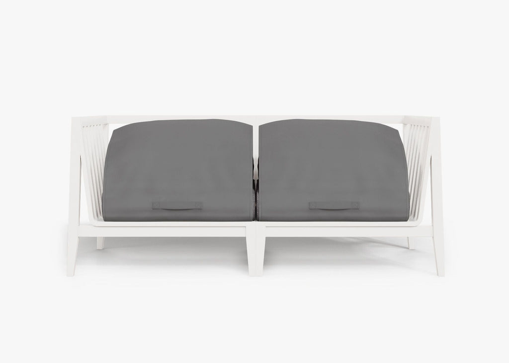 Causeuse d'extérieur en aluminium blanc