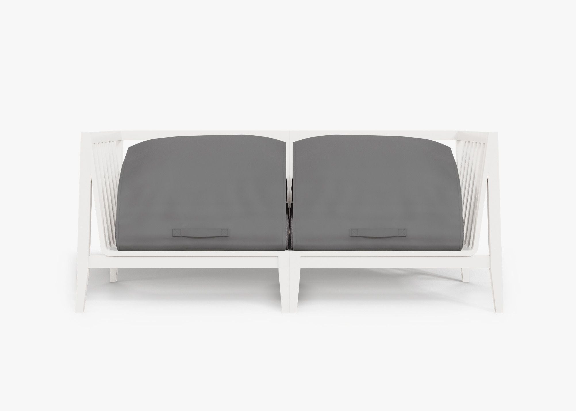 Causeuse d'extérieur en aluminium blanc