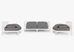 Canapé d'extérieur en aluminium blanc avec accoudoirs - 4 places