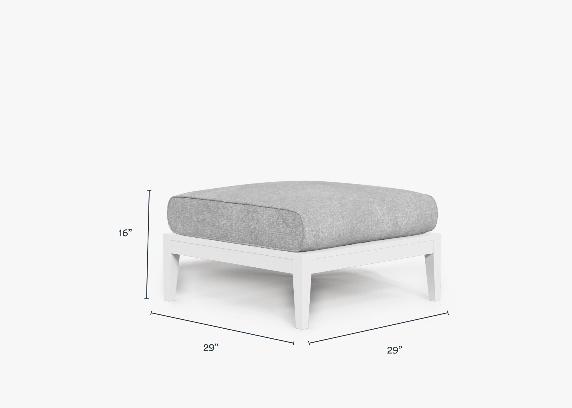 Pouf d'extérieur en aluminium blanc