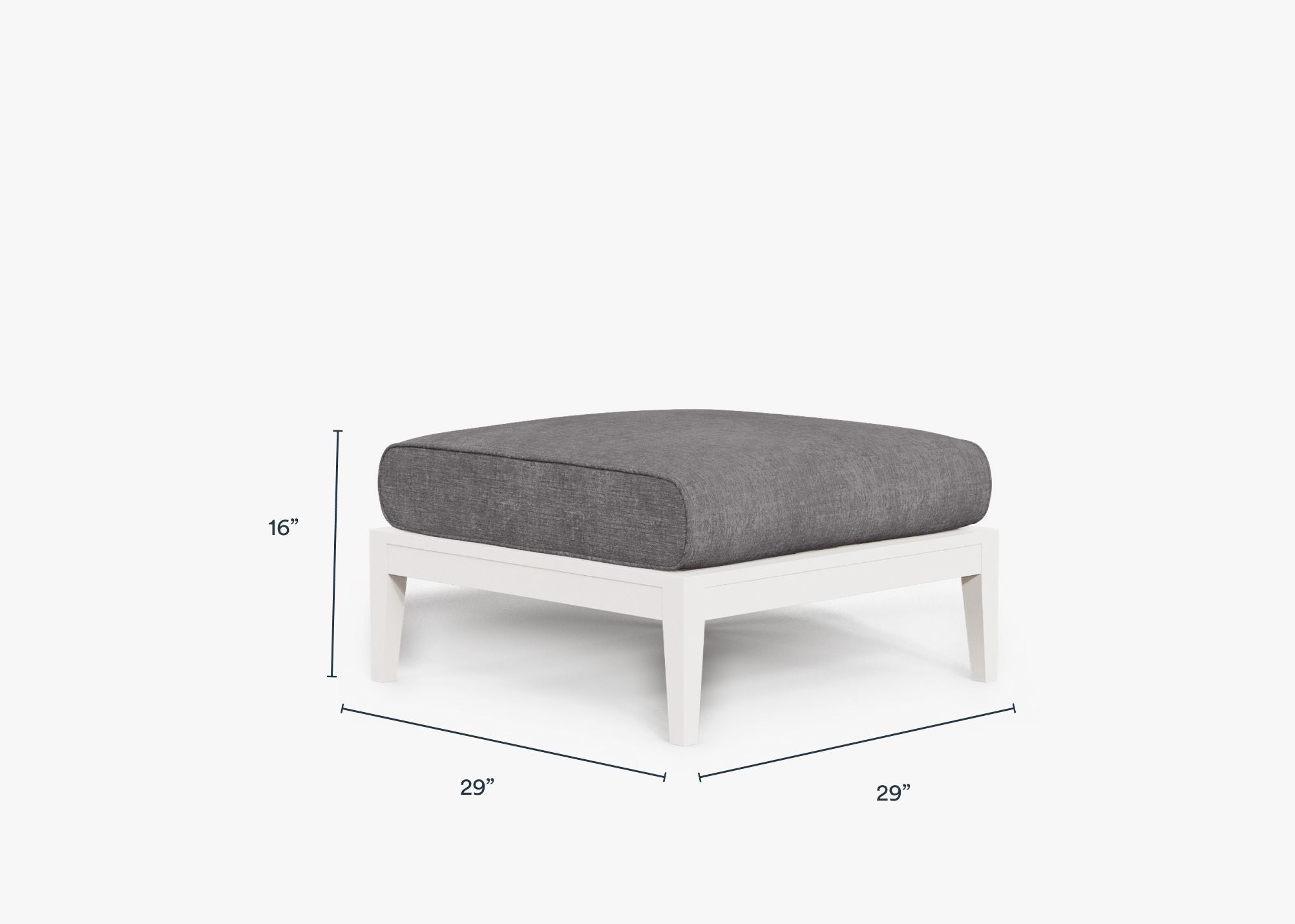Pouf d'extérieur en aluminium blanc