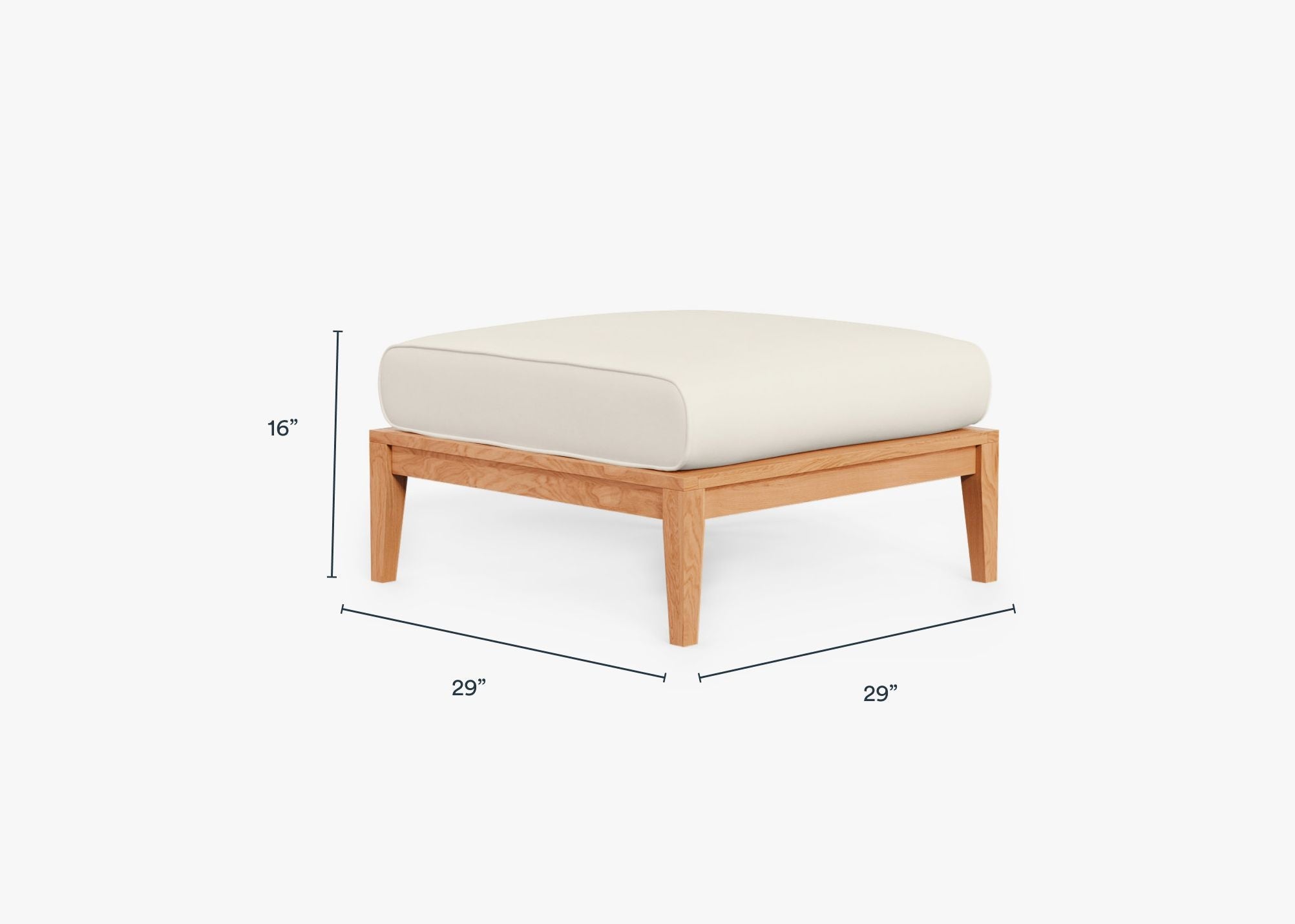 Pouf d'extérieur en teck