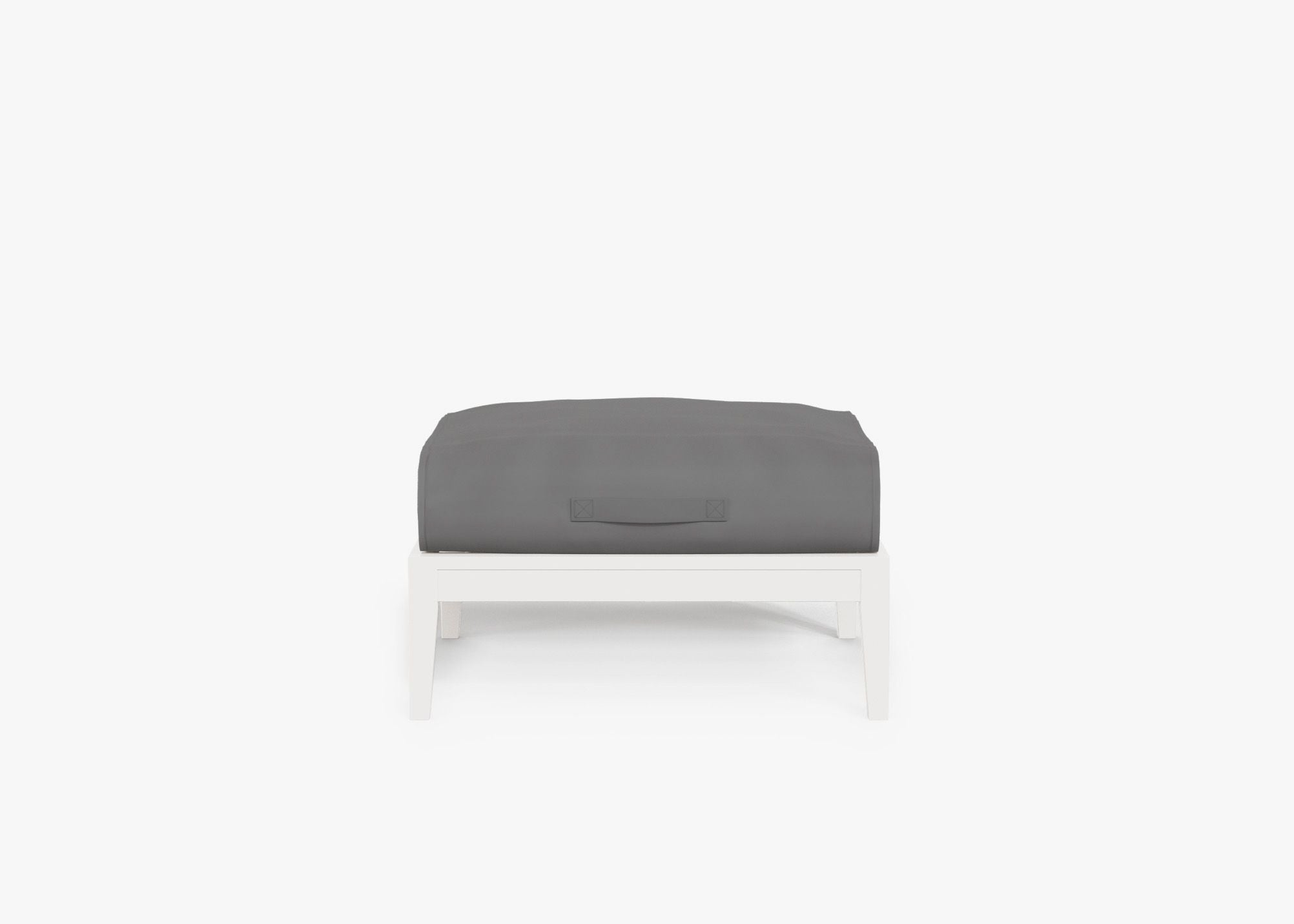 Pouf d'extérieur en aluminium blanc