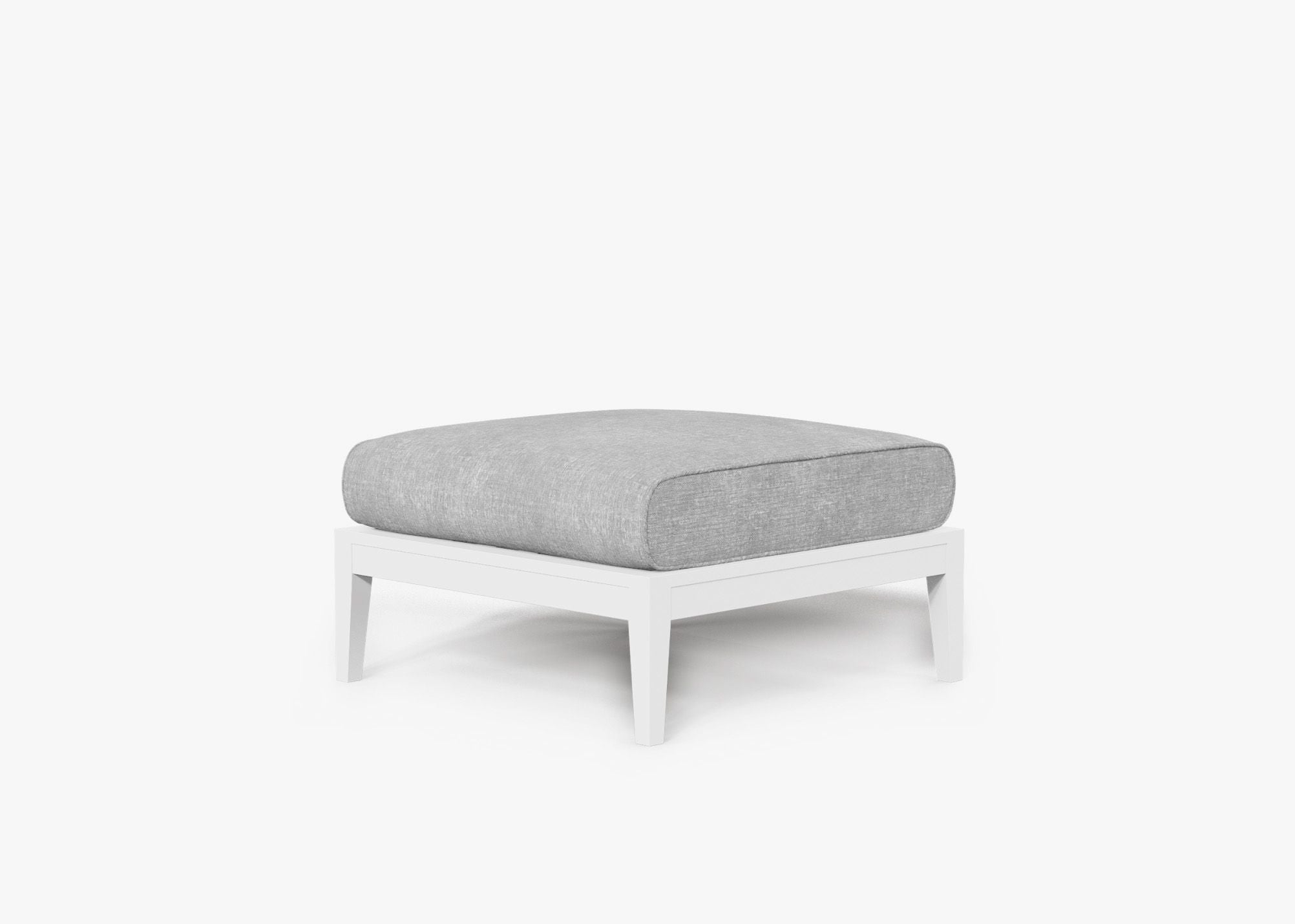 Pouf d'extérieur en aluminium blanc