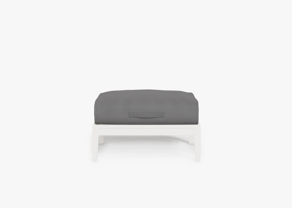 Pouf d'extérieur en aluminium blanc