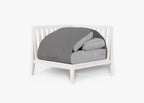 Chaise sectionnelle d'extérieur en aluminium blanc - Droite