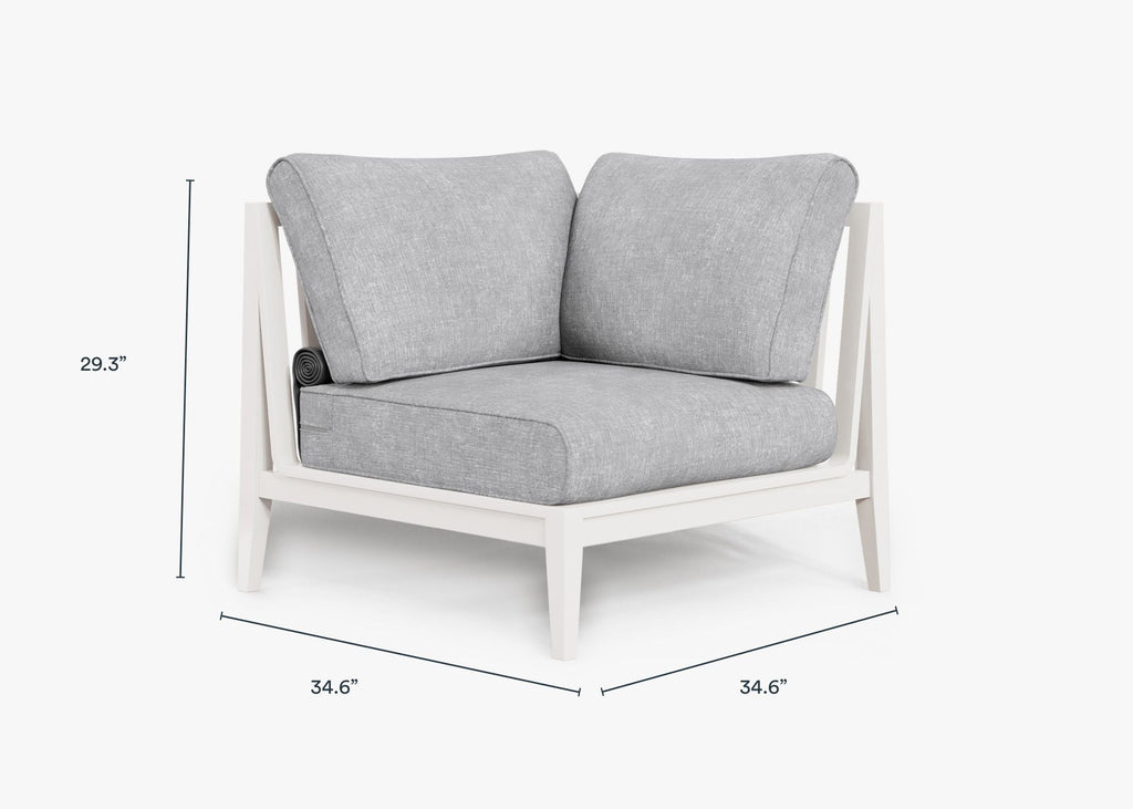 Chaise sectionnelle d'extérieur en aluminium blanc - Gauche