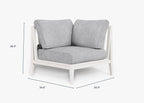 Chaise sectionnelle d'extérieur en aluminium blanc - Gauche