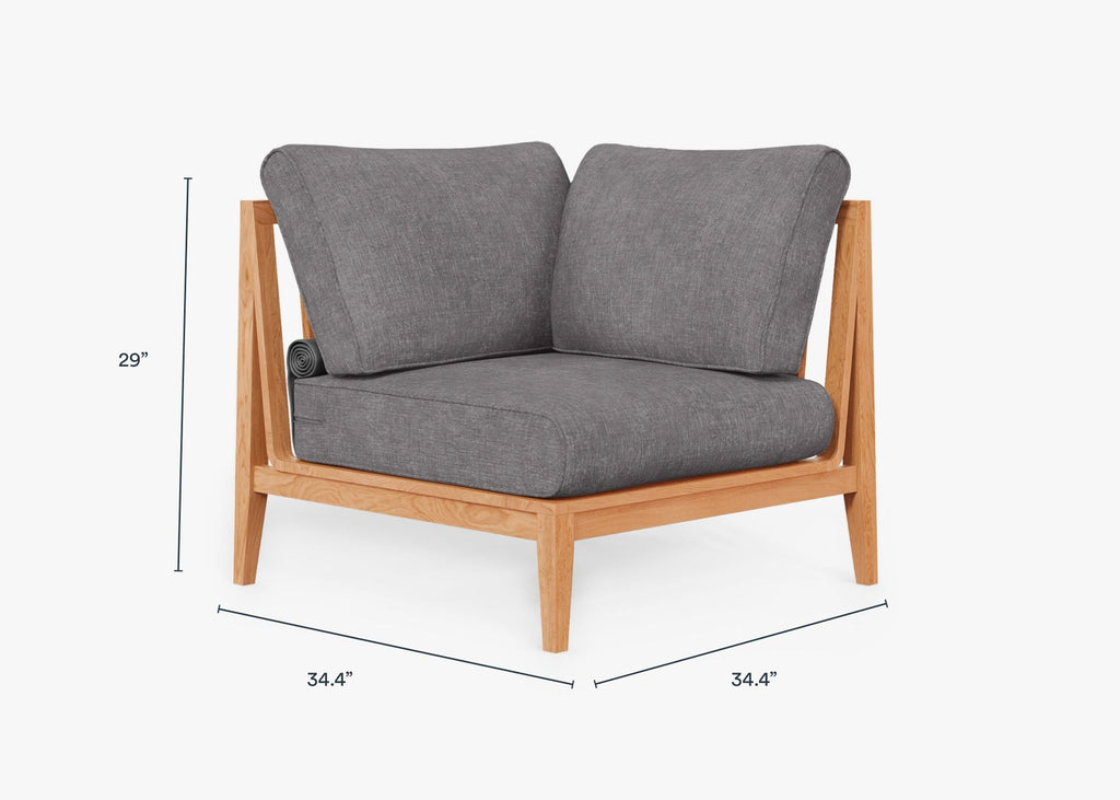 Fauteuil d'extérieur sectionnel en teck - Gauche