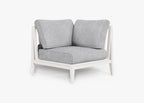Chaise sectionnelle d'extérieur en aluminium blanc - Gauche
