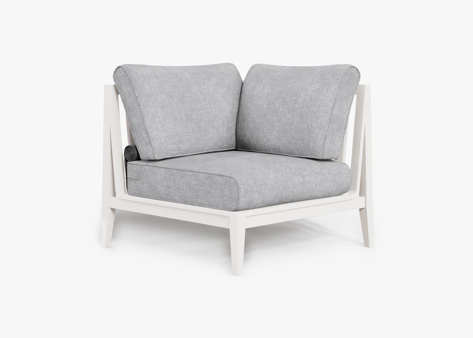 Chaise sectionnelle d'extérieur en aluminium blanc - Gauche
