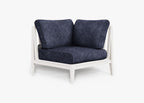 Chaise sectionnelle d'extérieur en aluminium blanc - Gauche