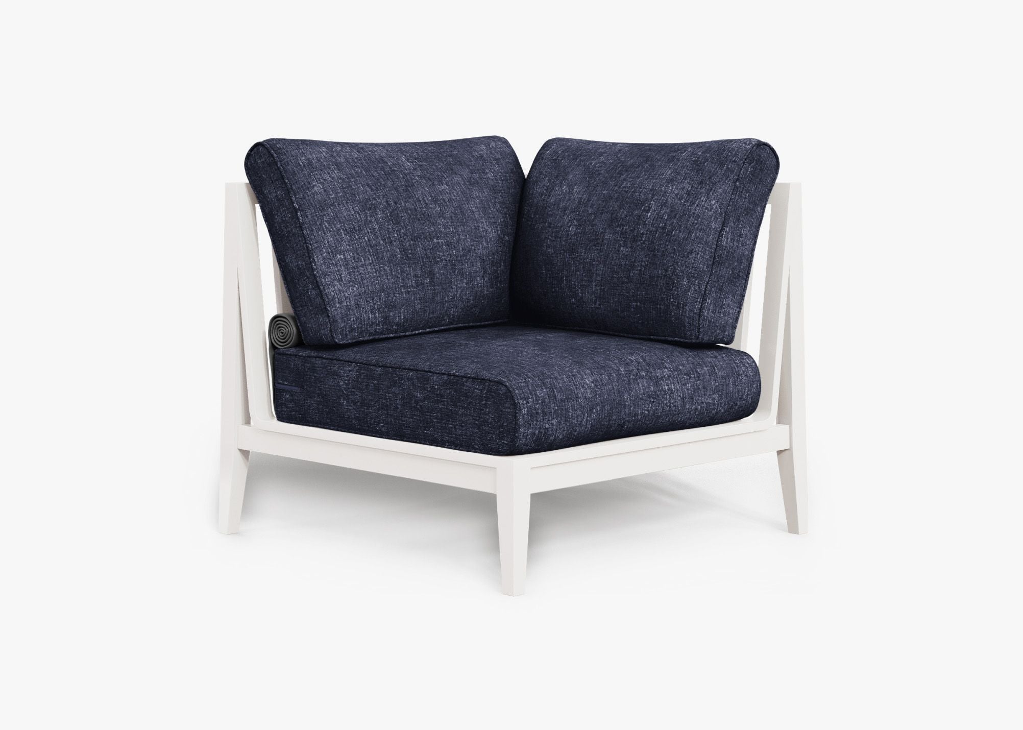 Chaise sectionnelle d'extérieur en aluminium blanc - Gauche