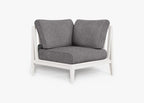 Chaise sectionnelle d'extérieur en aluminium blanc - Gauche