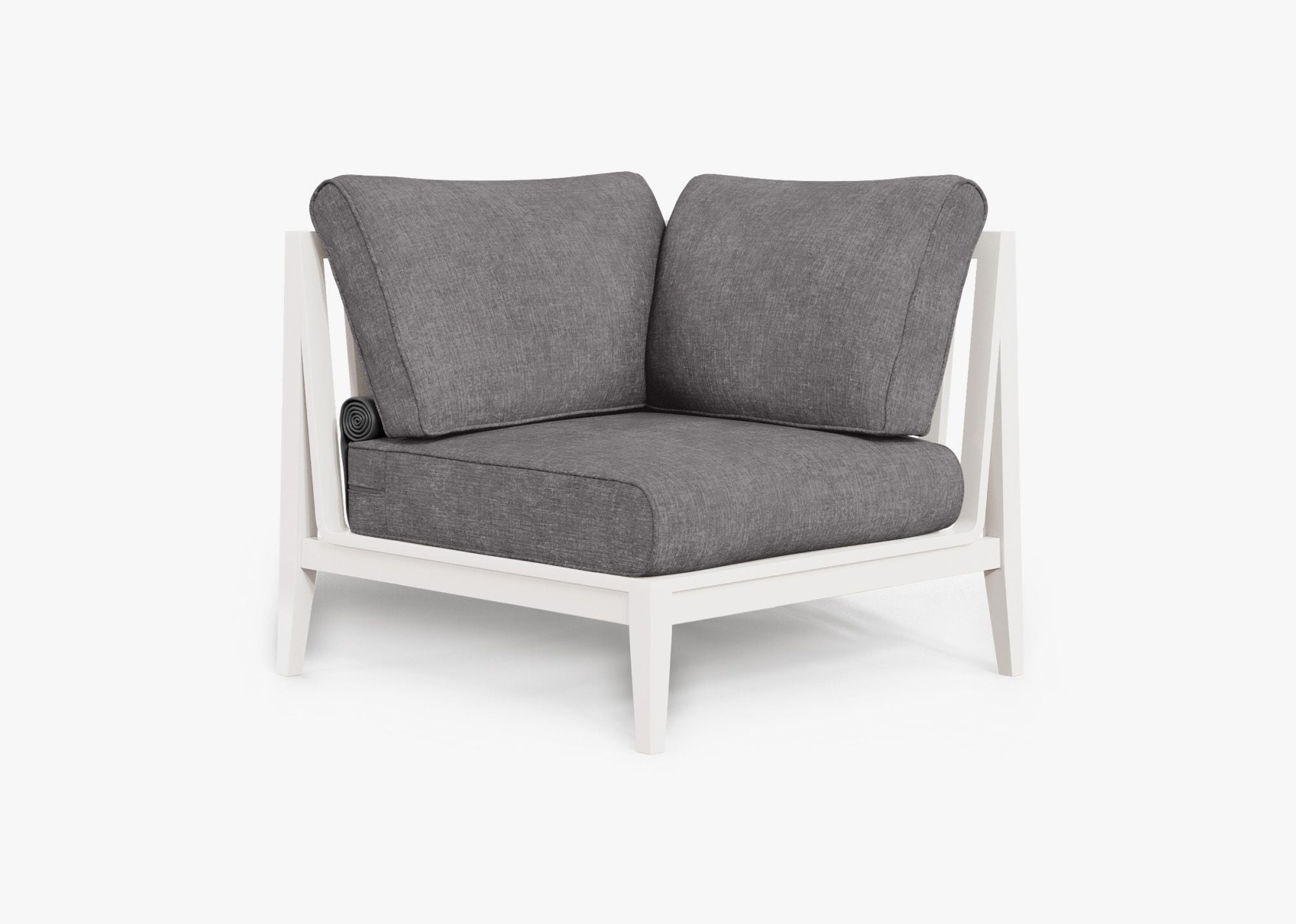 Chaise sectionnelle d'extérieur en aluminium blanc - Gauche