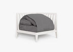Chaise sectionnelle d'extérieur en aluminium blanc - Gauche