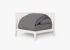 Chaise sectionnelle d'extérieur en aluminium blanc - Droite