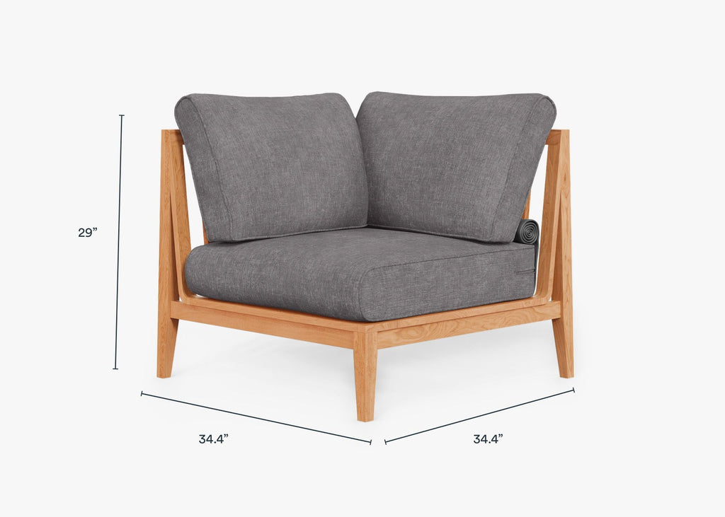 Fauteuil d'extérieur sectionnel en teck - Droite