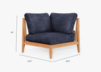 Fauteuil d'extérieur sectionnel en teck - Droite