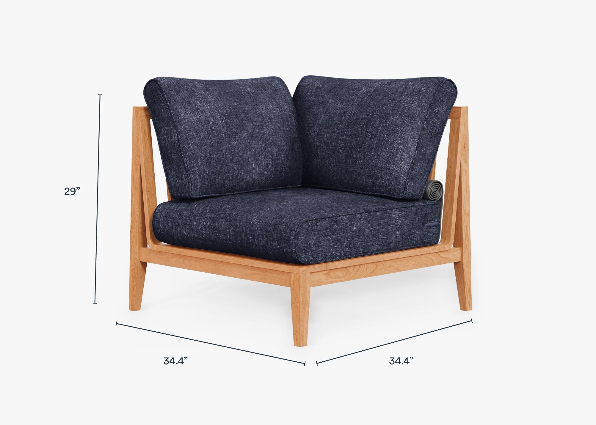 Fauteuil d'extérieur sectionnel en teck - Droite