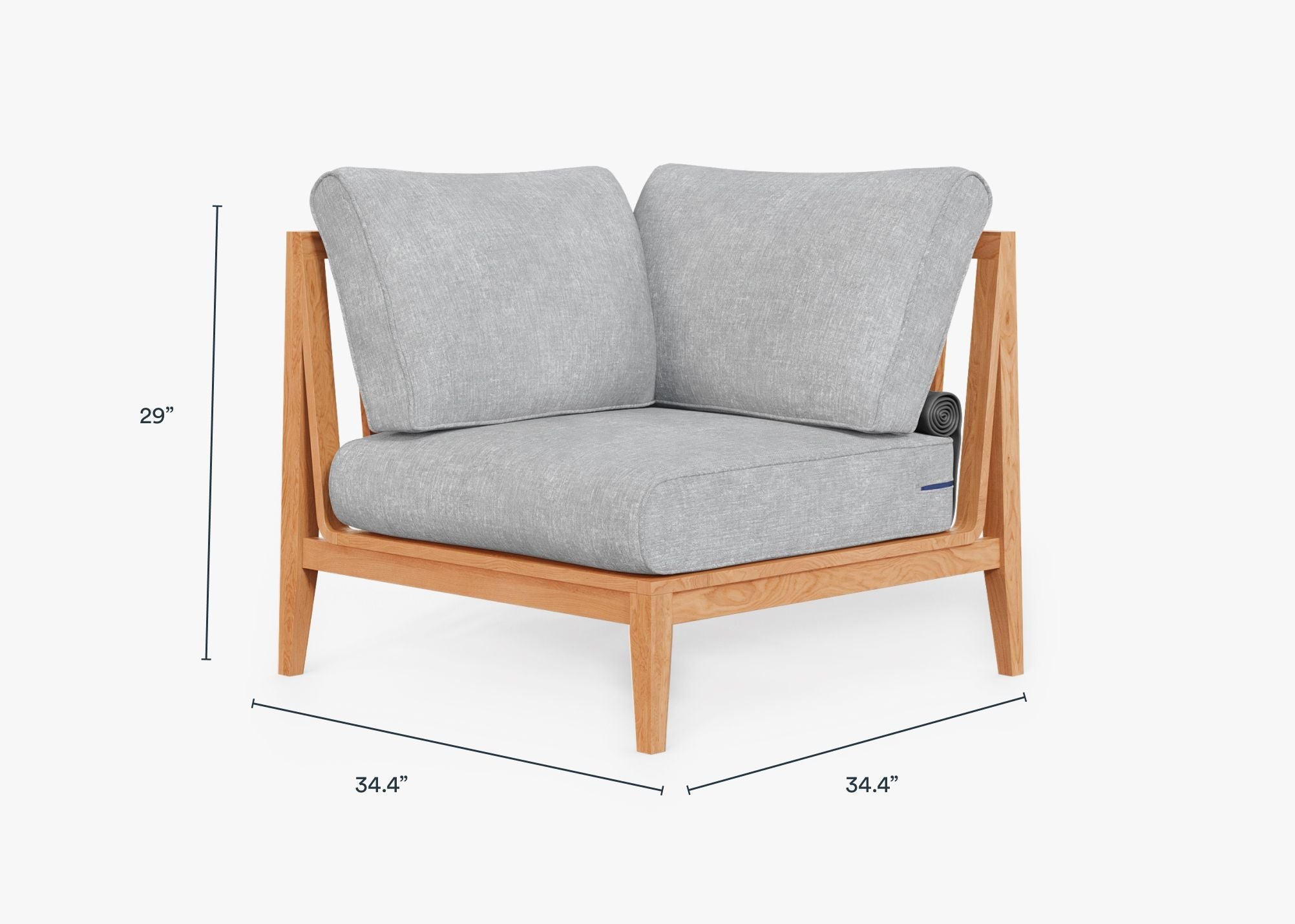 Fauteuil d'extérieur sectionnel en teck - Droite
