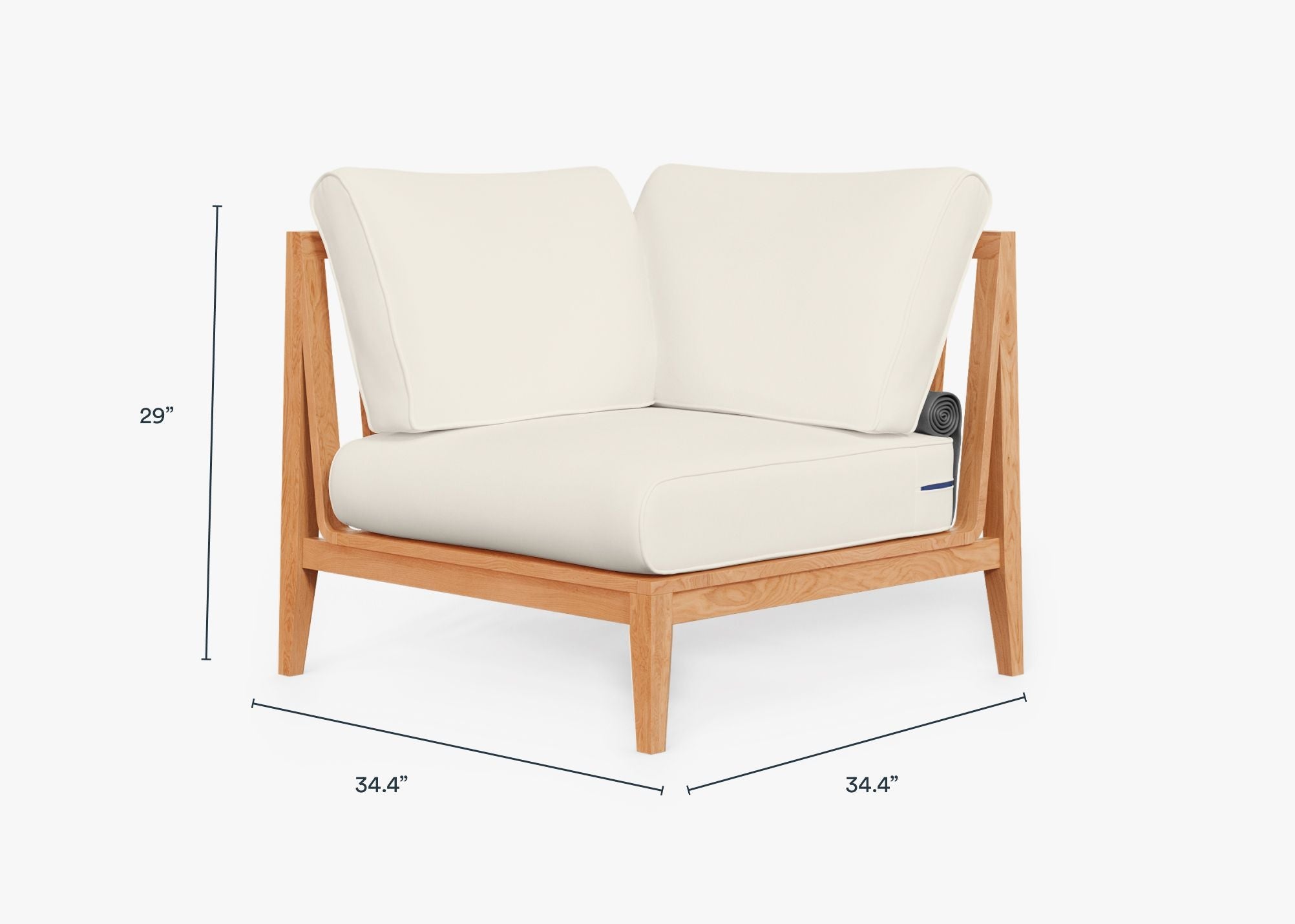 Fauteuil d'extérieur sectionnel en teck - Droite