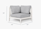 Chaise sectionnelle d'extérieur en aluminium blanc - Droite