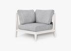 Chaise sectionnelle d'extérieur en aluminium blanc - Droite