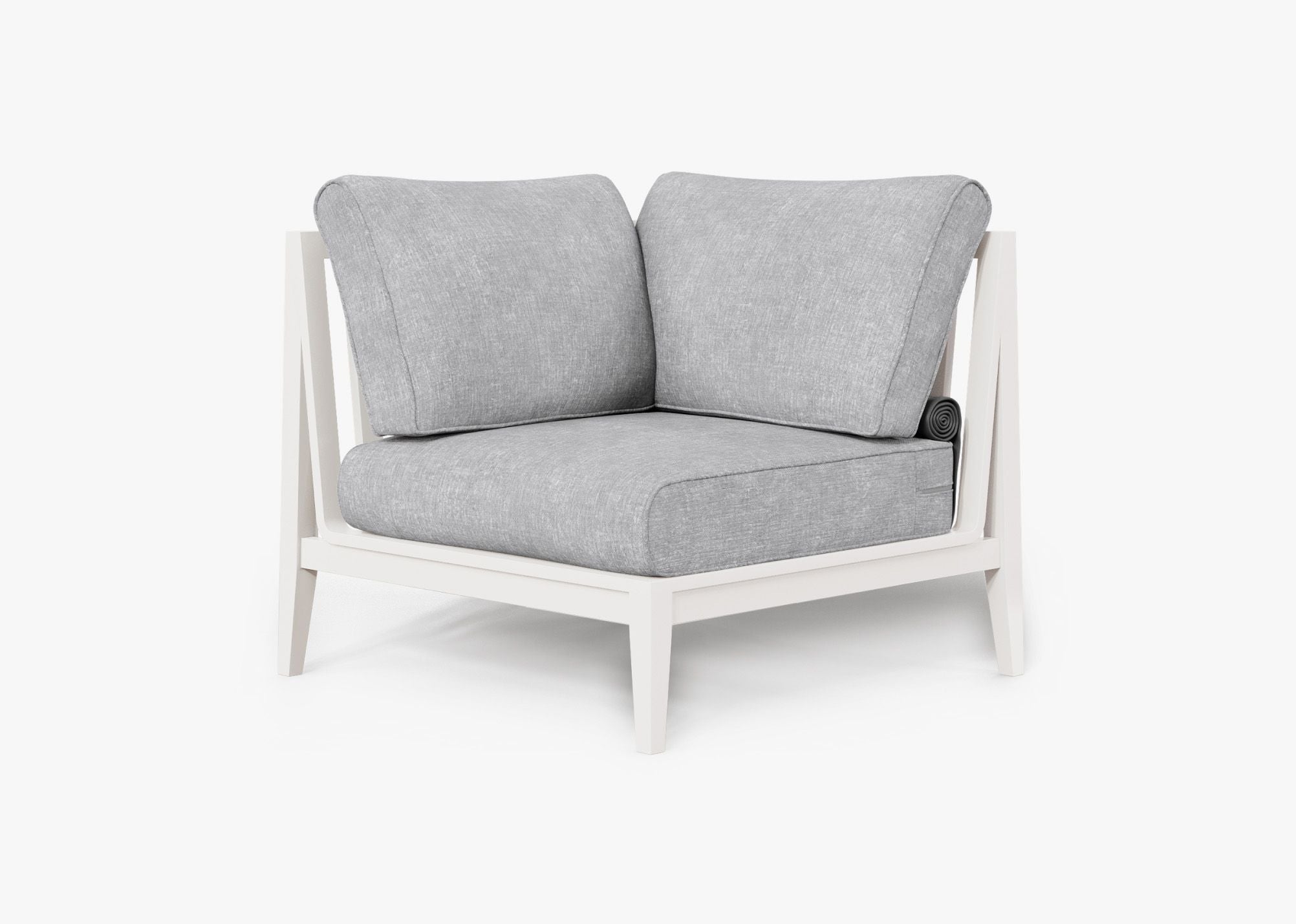 Chaise sectionnelle d'extérieur en aluminium blanc - Droite