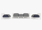 Canapé d'extérieur en aluminium blanc avec accoudoirs - 5 places