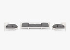 Canapé d'extérieur en aluminium blanc avec accoudoirs - 6 places